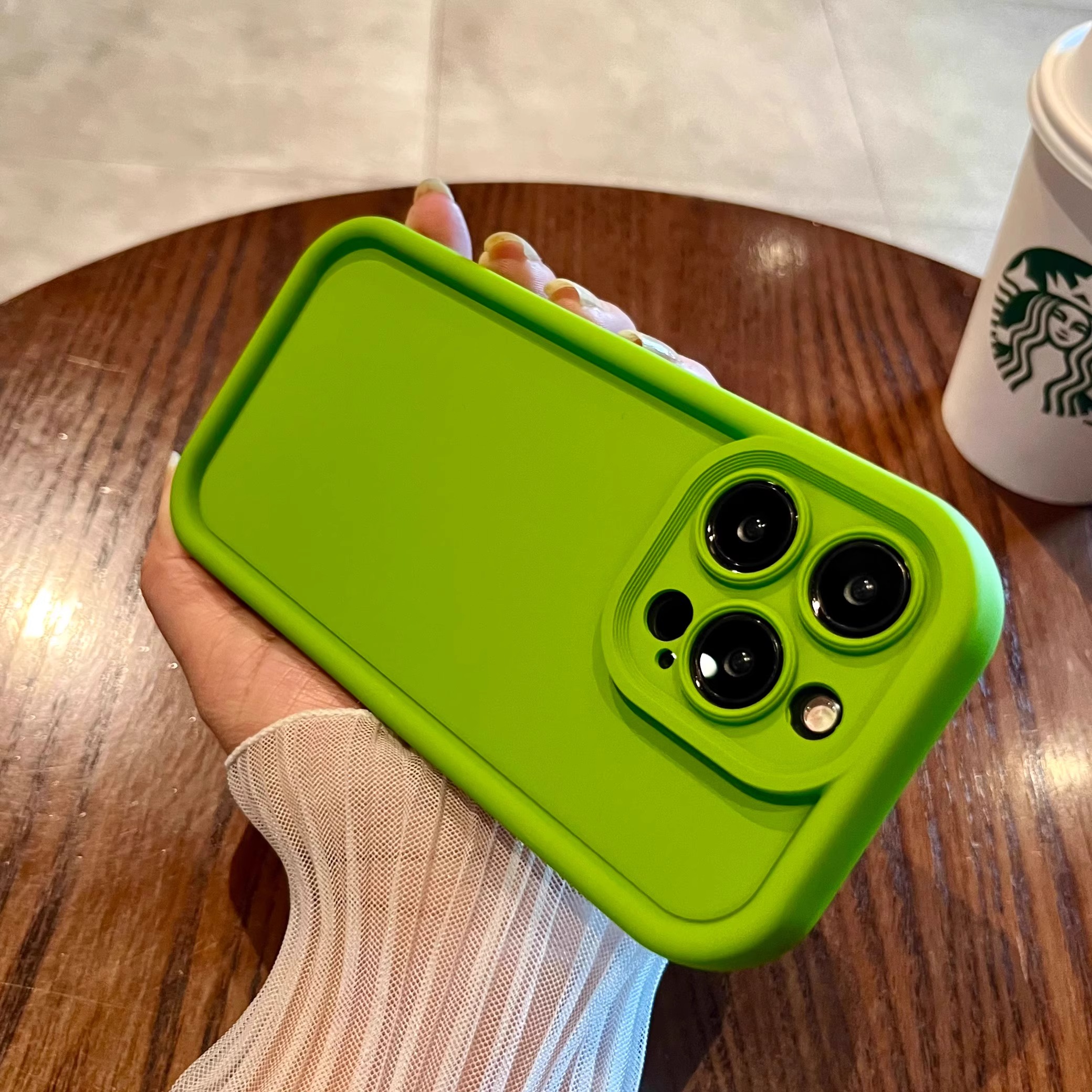 ins简约芥末绿纯色硅胶苹果15手机壳iphone15promax女款14pro防摔