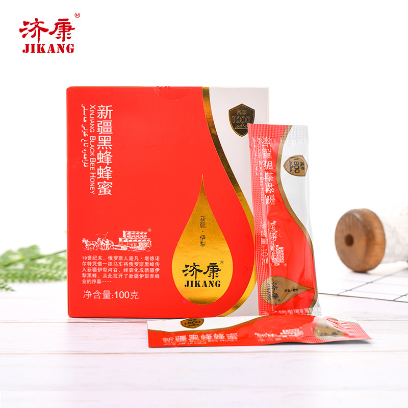 新疆黑蜂山花成熟蜜便携装10g*10袋*2盒