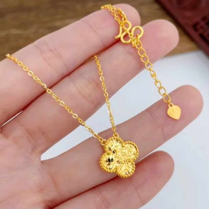 合金项链 合金材质【四叶草碎冰冰项链】