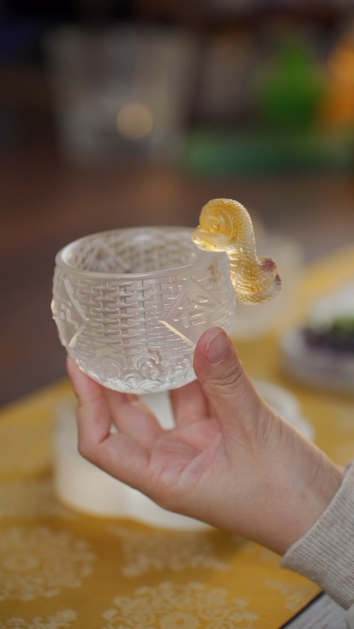 【闪购商品】琉璃30号生肖杯蛇 黄紫色