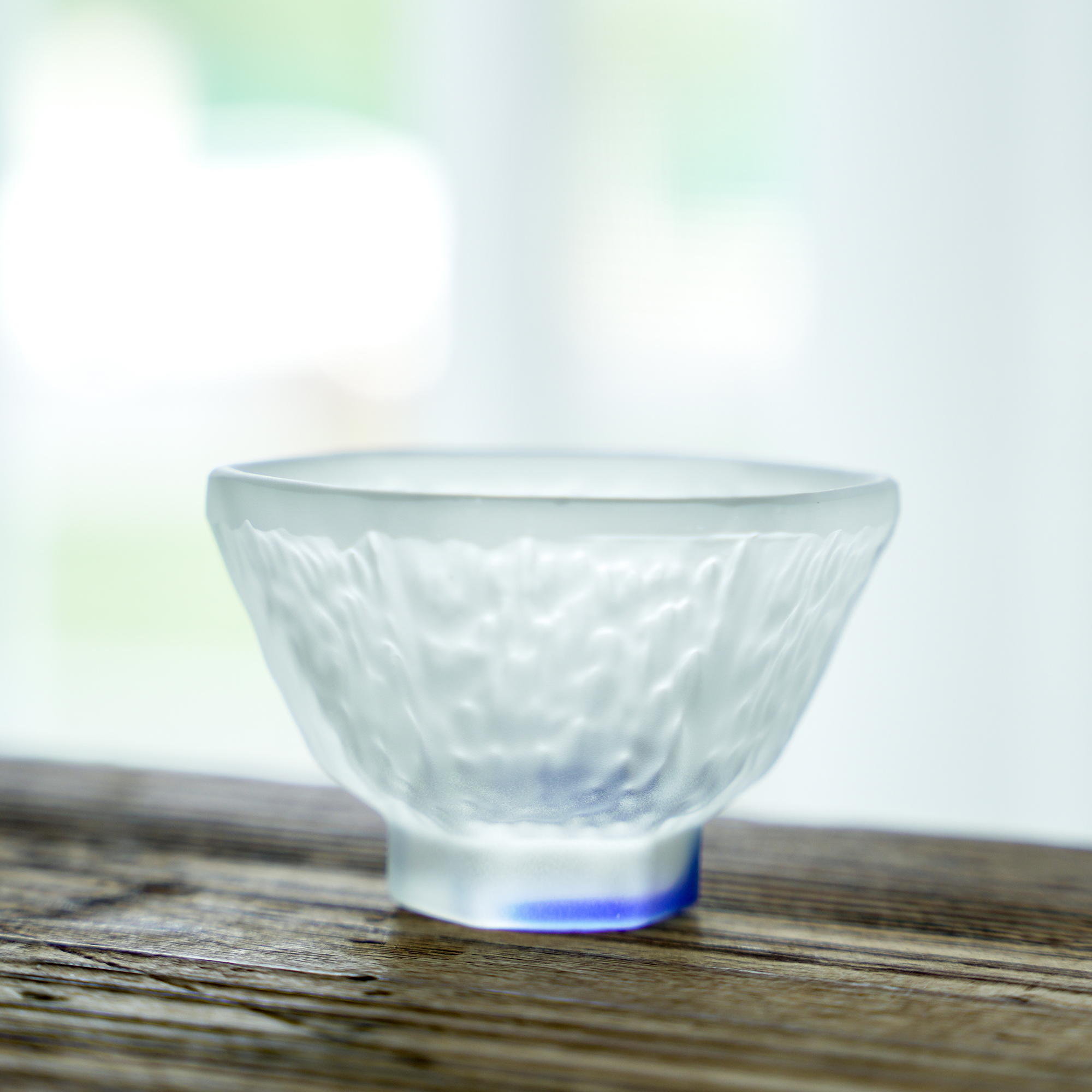 KANPURA/卡普拉古法琉璃六方春露茶杯蓝色手工品茗杯