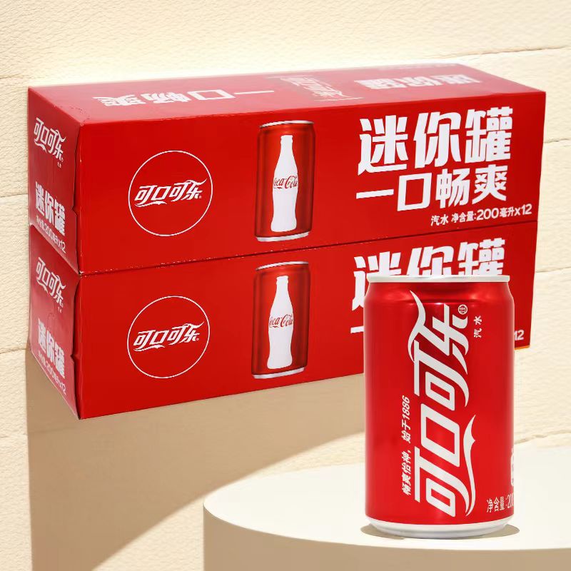 可口可乐200ml*12罐雪碧柠檬味可乐原味碳酸饮料含汽汽水易拉罐装