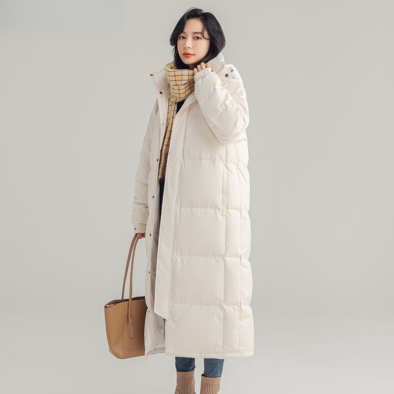 棉服已绒服女长款过膝2023年冬季新款宽松纯色百搭加厚保暖外套