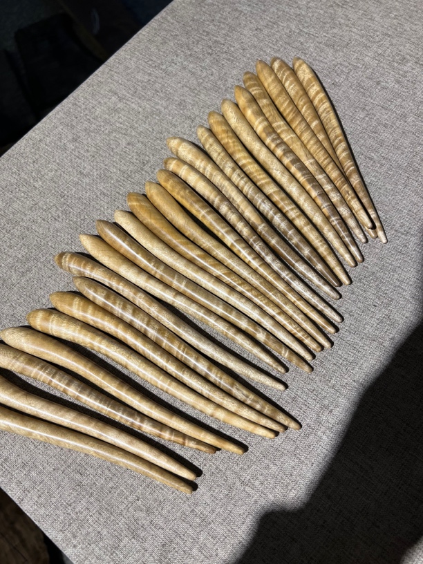 小叶桢楠水波纹发簪，茶针