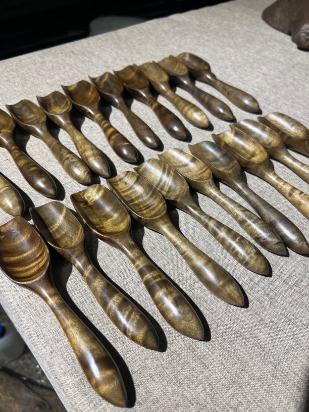 金丝楠阴沉木手工茶勺，无漆高抛。纯手工多功能