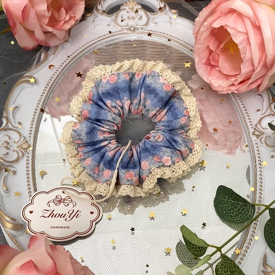 元素少女玫瑰花手作发圈甜美可爱夏款