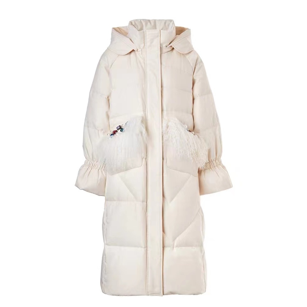 MAXRIENY雪国精灵羽绒服长款女鸭绒冬加厚外套