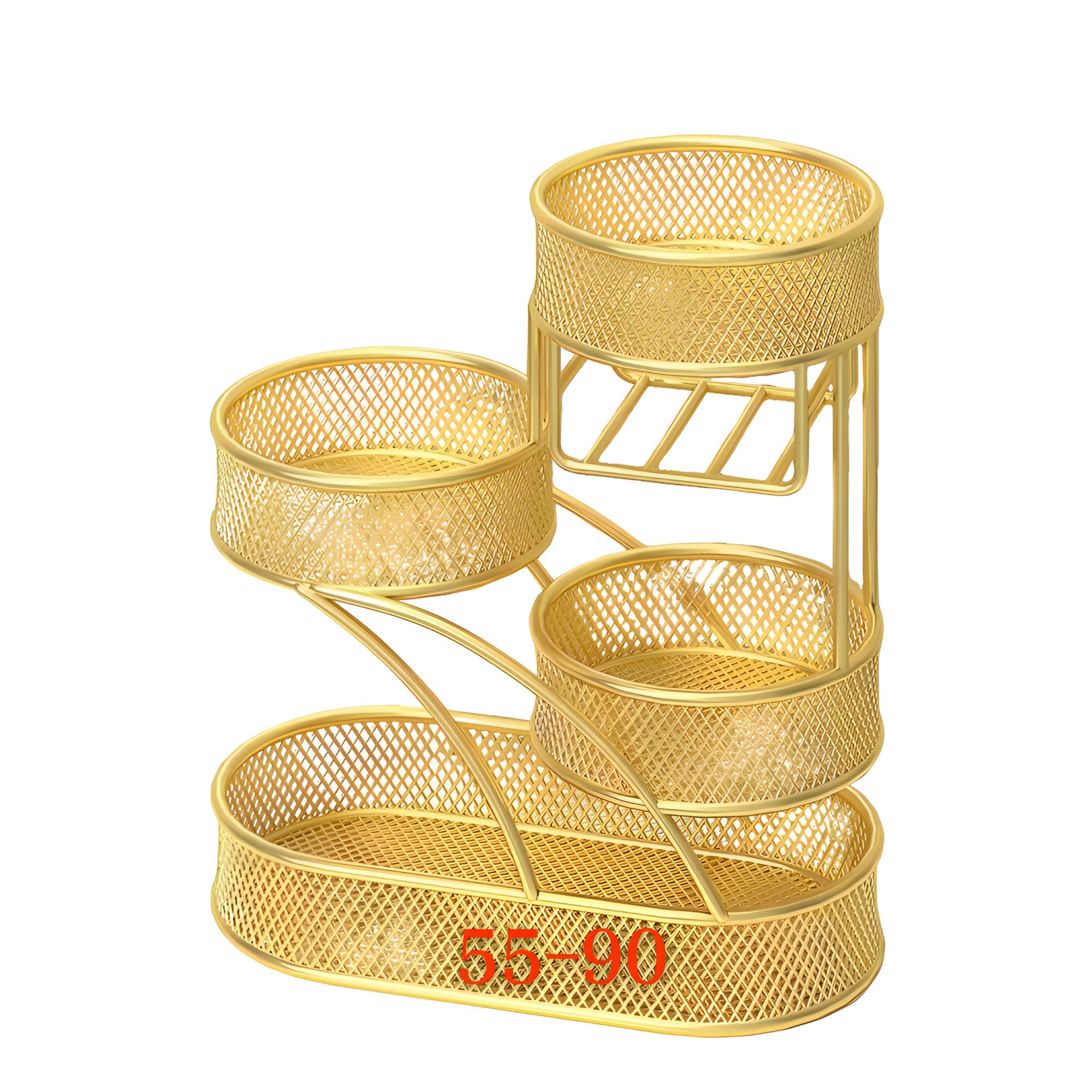 化妆品收纳盒黄色金属简约客厅创意家用