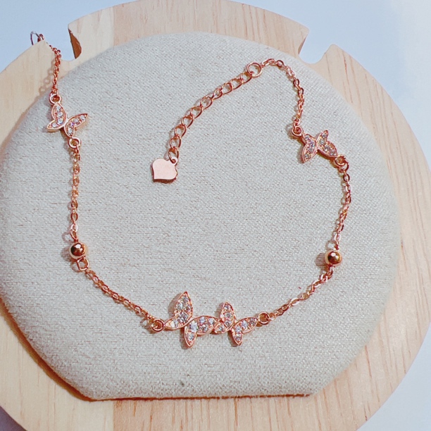 18K金手链（时尚甜美镶锆蝴蝶款）