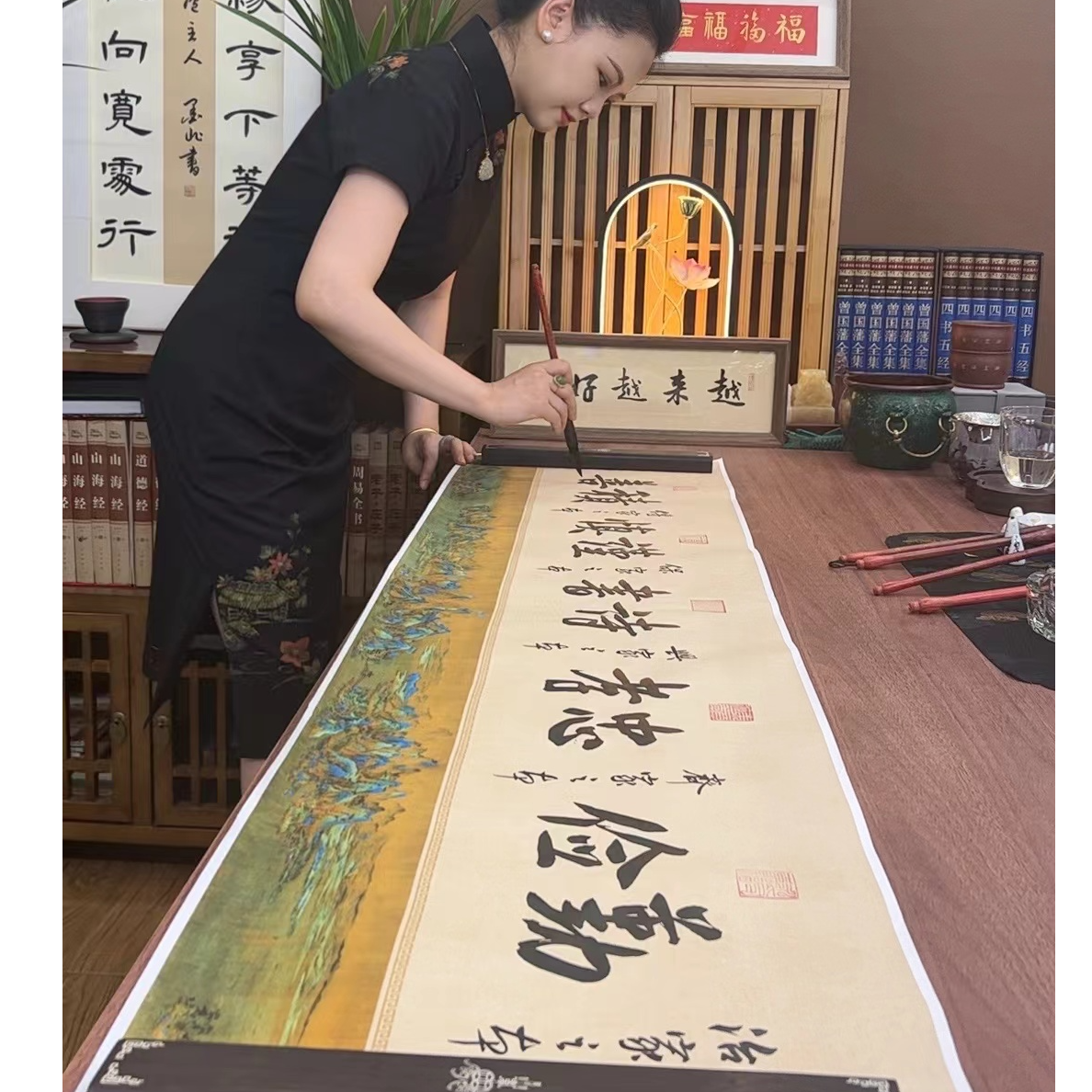 书法家风家训 四尺对开  138*34cm 不装裱（赠亲签书+茶礼）