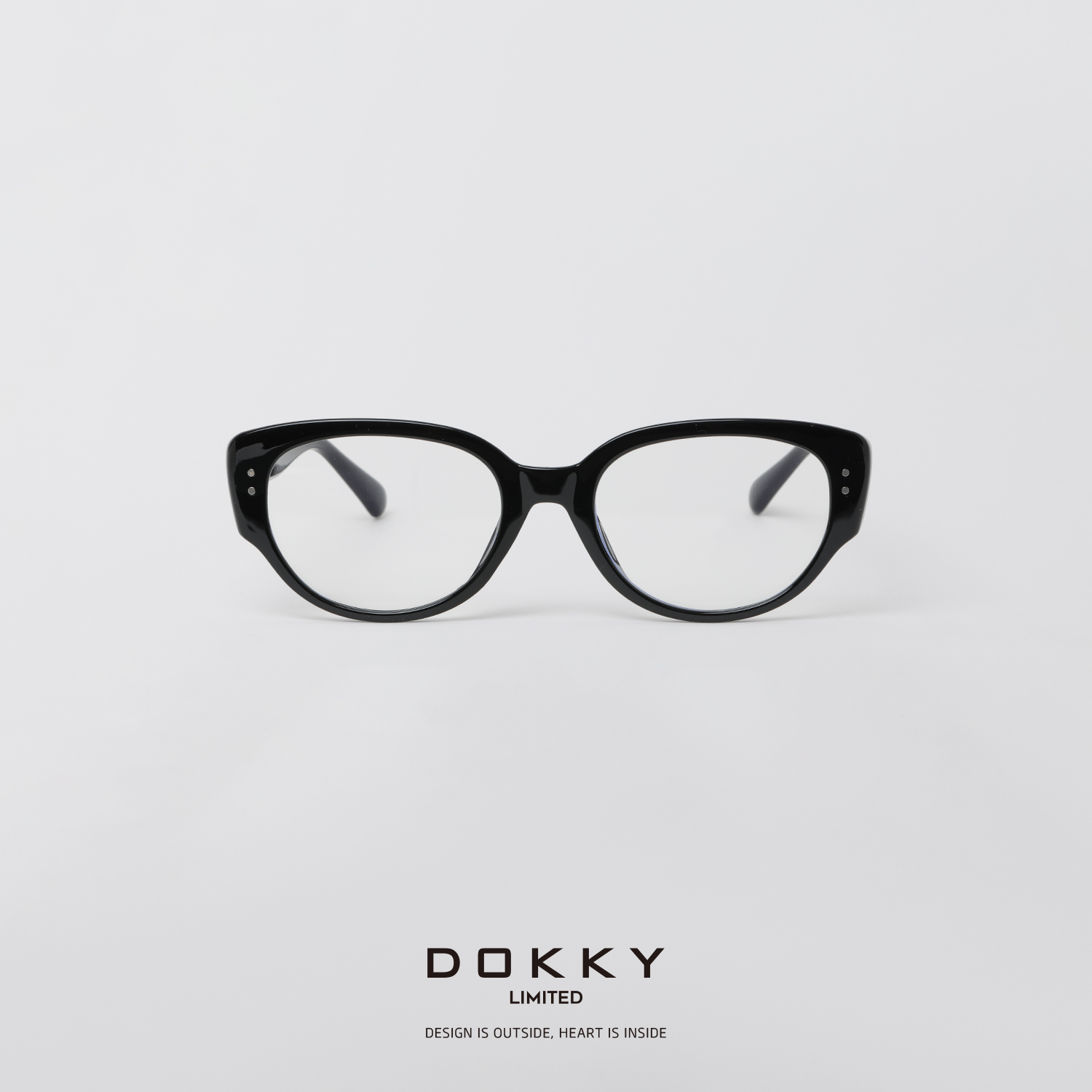 【时尚宠儿-纯黑色】DOKKY超轻TR材质.猫眼造型|平光蓝光眼镜镜框