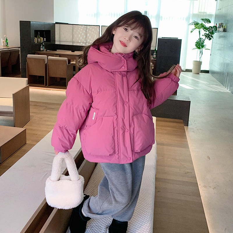 女童羽绒服2023冬装新款韩版儿童短款宝宝杜邦三防加厚外套Z23417