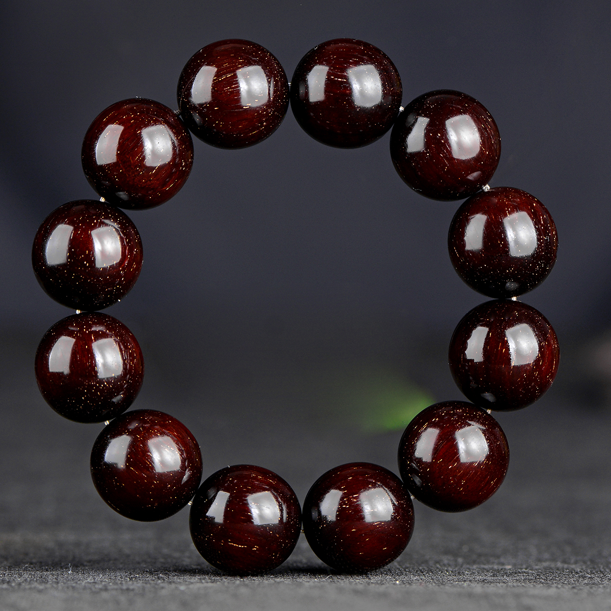 印度小叶紫檀20mm手串盘玩佩戴款多金星高油密泥料大气檀香紫檀