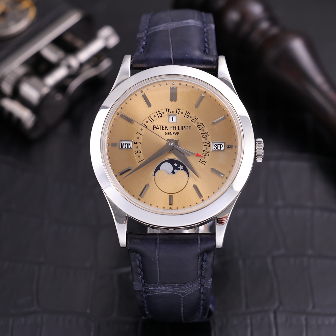 95新 Patek Philippe/百达翡丽 5496三文鱼面 万年历 单表950铂金