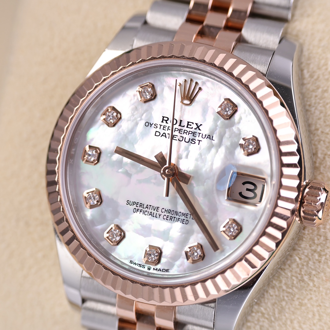 95新 Rolex/劳力士 日志278271-0026 贝母面钻刻 2022年2月保卡