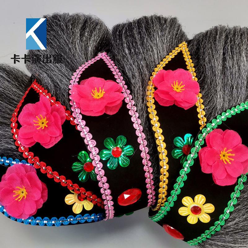 媒婆头饰老太太假发头套老婆头套丑婆老奶奶演出表演孟婆假发帽子