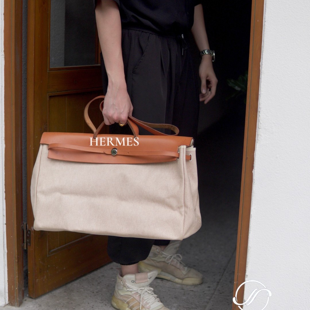 95新 Hermes/爱马仕 HERMES风衣色herbag50手提包男包