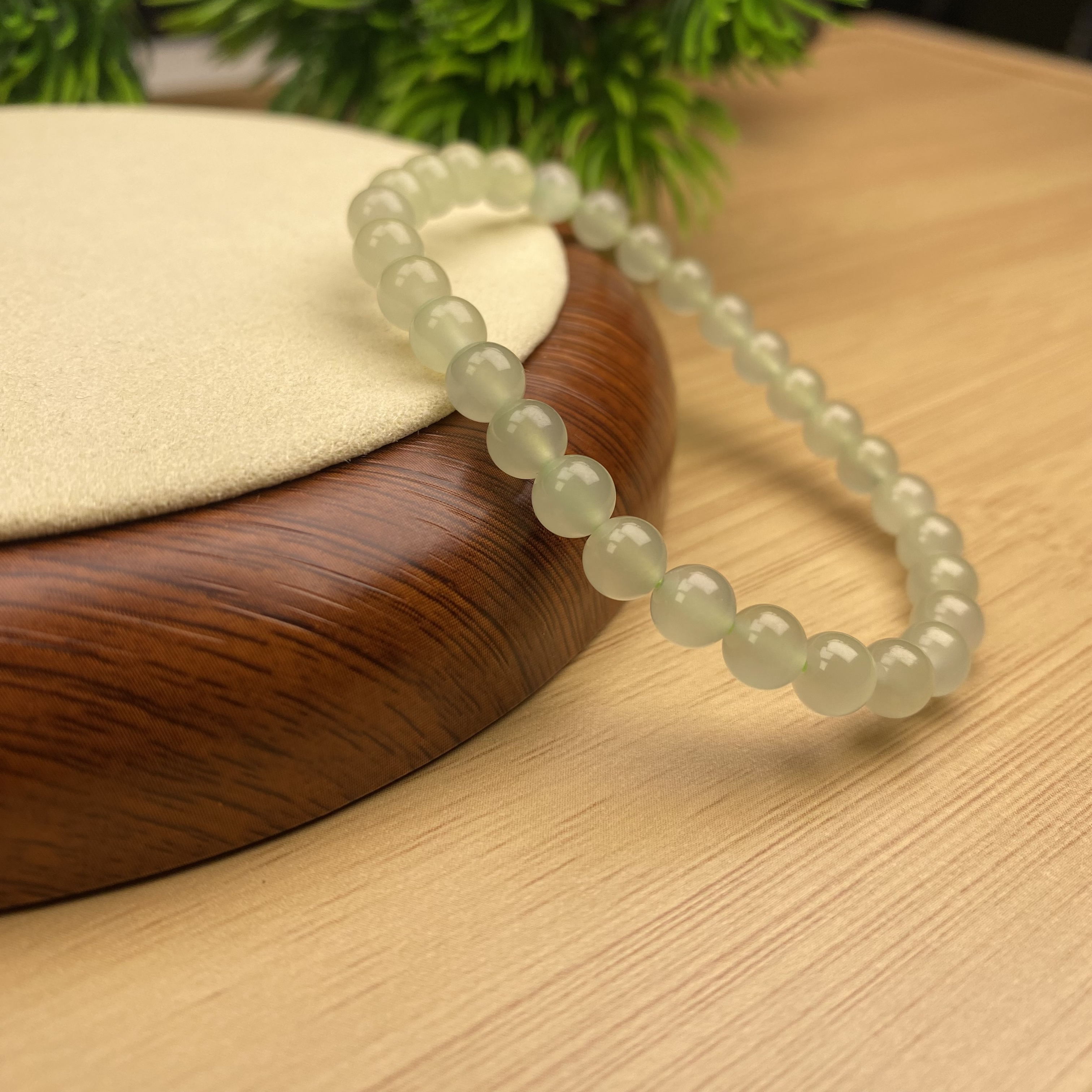 6mm冰底和田玉素圈多样性发一精美串珠气质轻奢简约