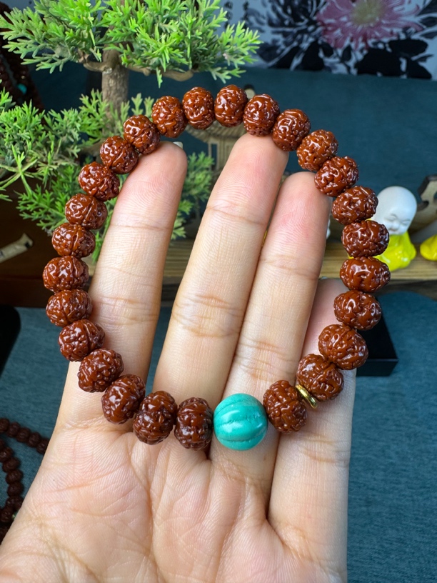 10mm【已包浆】印尼小金刚老树王梅花盘龙手串机刷玉化男女盘玩手串