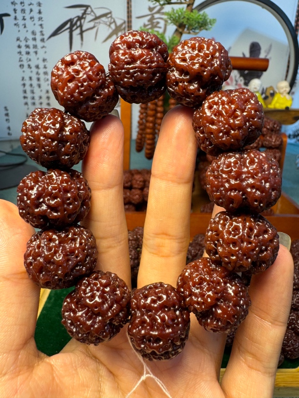 25mm【已包浆】天然尼泊尔金刚菩提手串 单圈机刷包浆玉化佛珠 念珠