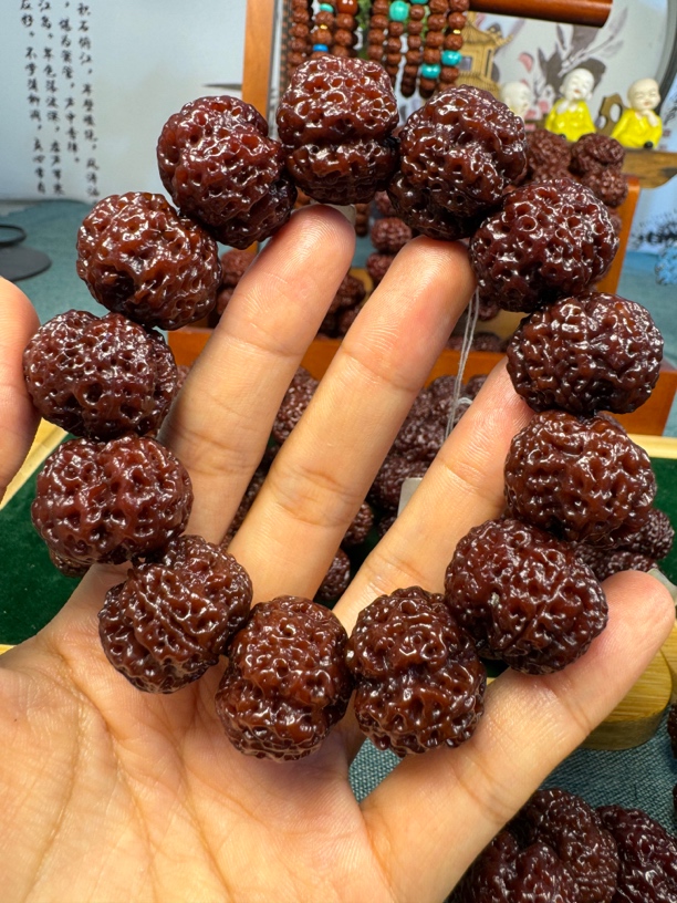 22mm【已包浆】天然尼泊尔金刚菩提手串 单圈机刷包浆玉化佛珠 念珠