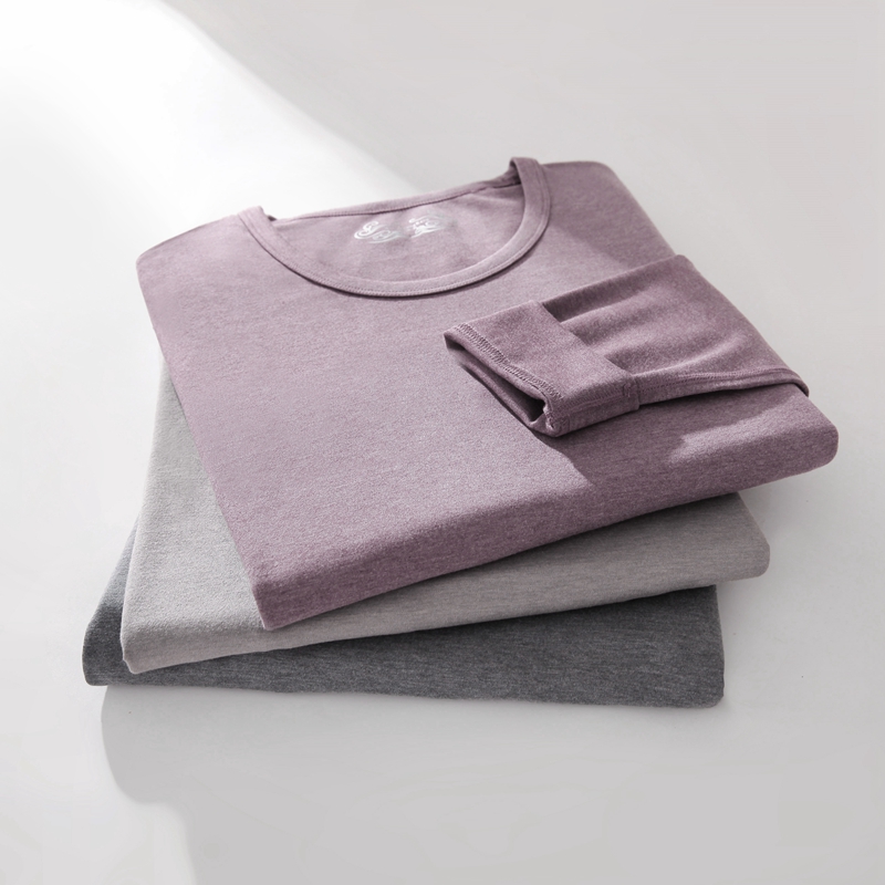 F-NDKT150005  秋冬季中厚款保暖套装圆领纯色男士内搭打底套装  