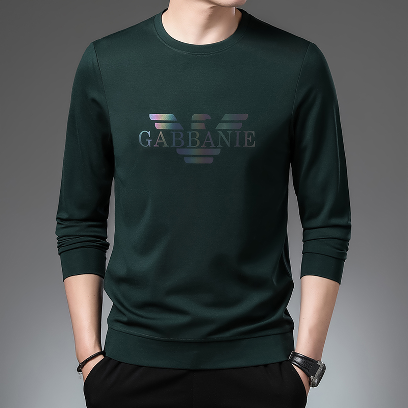 阿玛尼男士长袖春秋季圆领卫衣印花时尚休闲青年宽松潮流男装