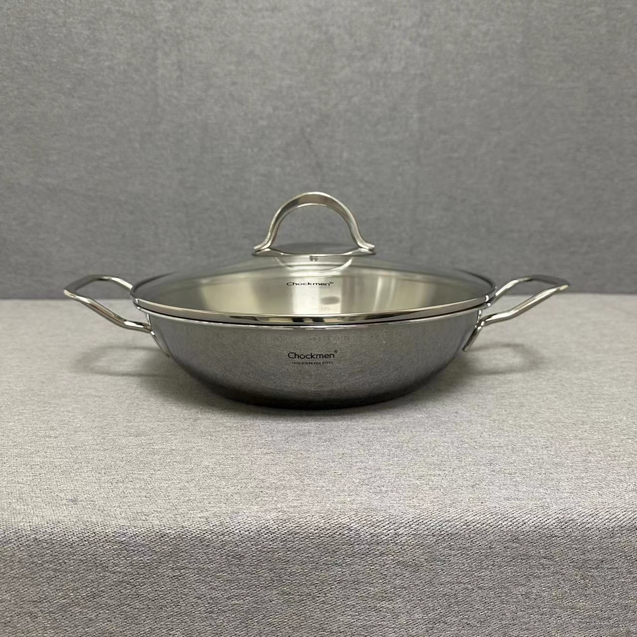 5-006 Chockmen 双耳炒锅汤锅 26*7CM 带盖重约1.9KG
