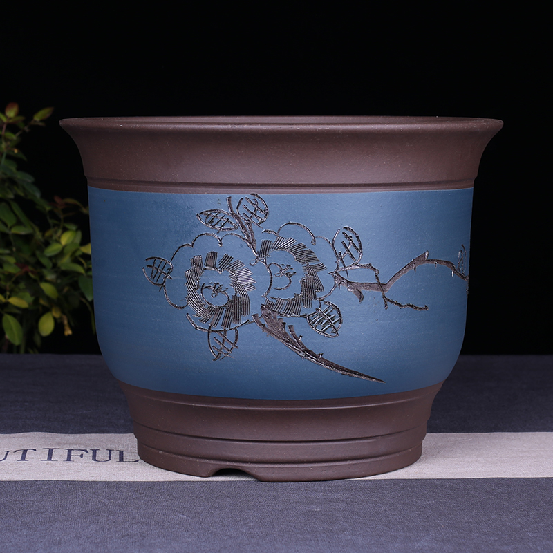 【小扬哥甄选】宜兴紫砂花盆大口径花盆特大号君子兰植物盆栽阳台