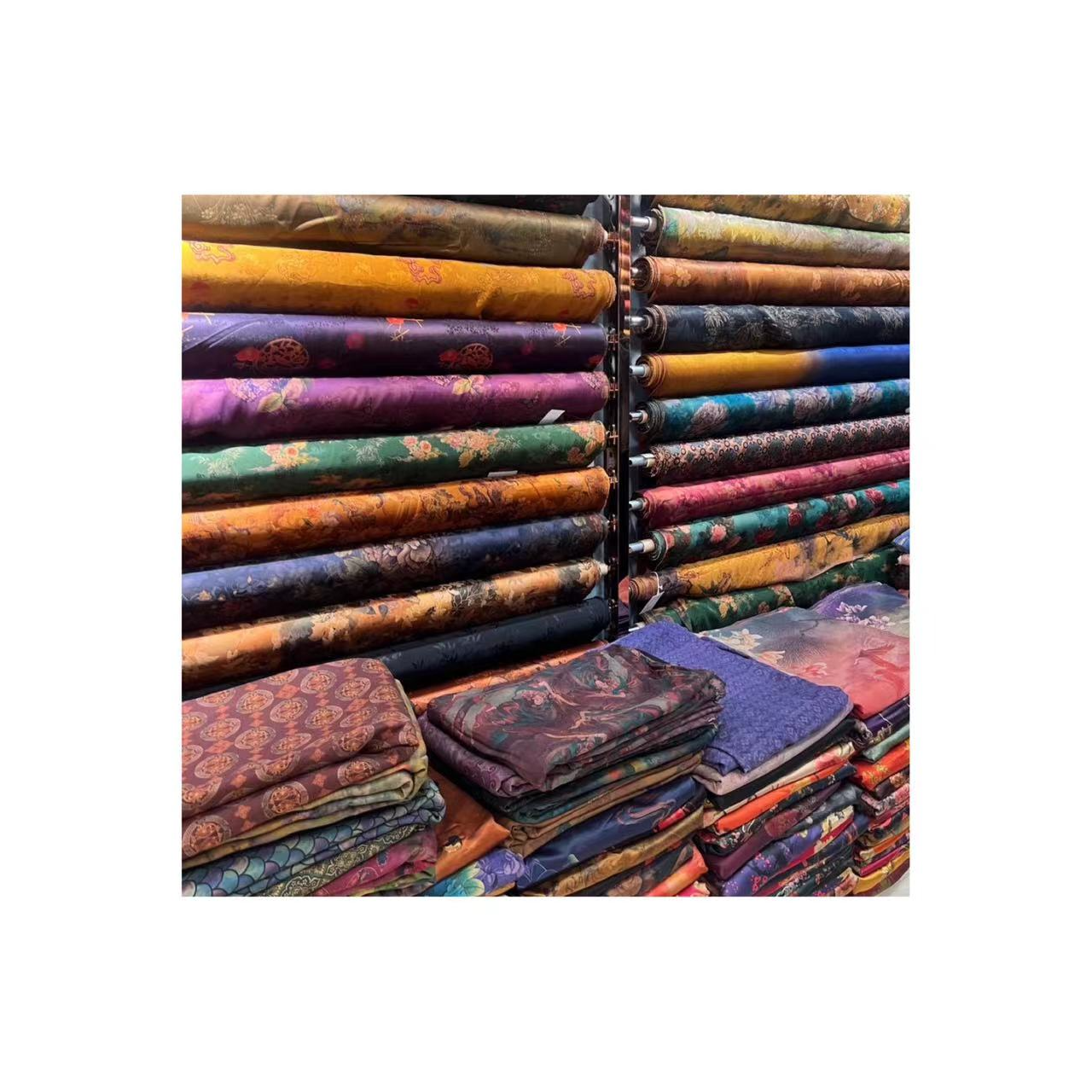 3号~桑蚕丝红云纱布料 （定制商品无质量问题 不支持七天无理由）