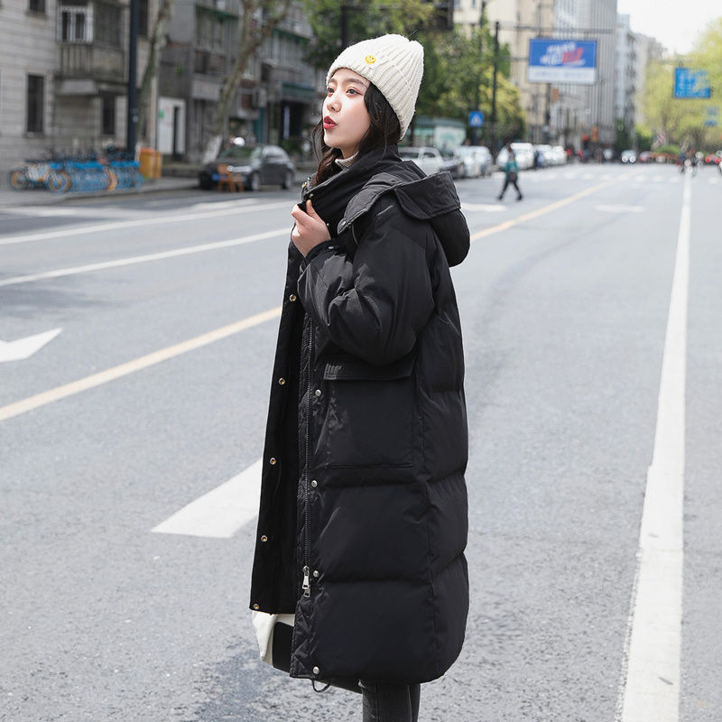 新款登新款2023年冬季新款过膝羽绒服女中长款羽绒服韩版宽松加厚