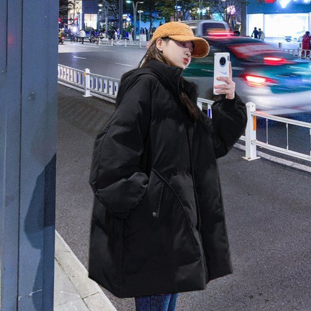 特大码300斤胖加厚羽绒服棉衣港风原宿女秋冬新款宽松连帽外套