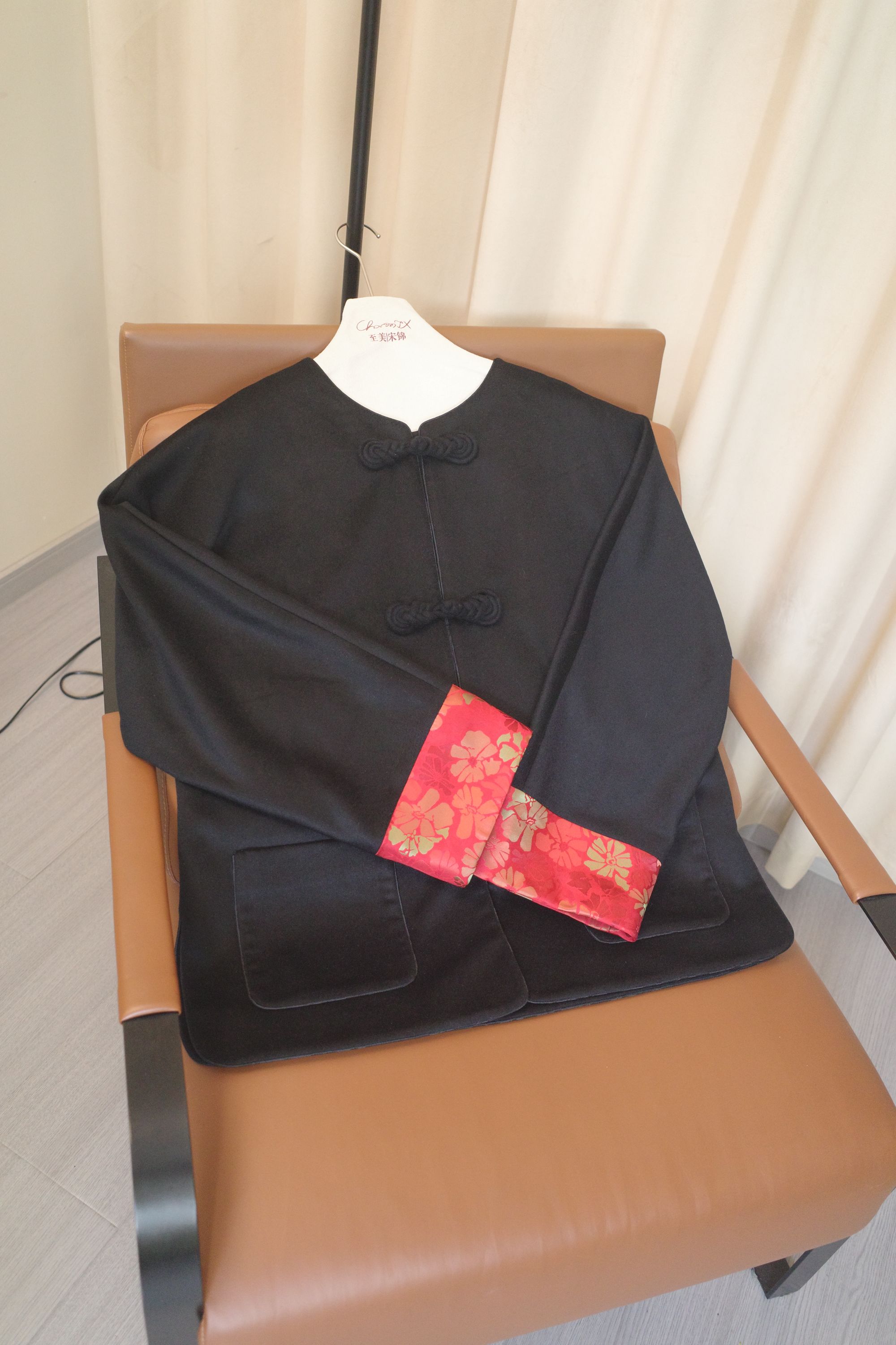 至美|宋锦 羊绒拼接上久楷惊世宋锦对襟琵琶扣手工秋冬新款上衣