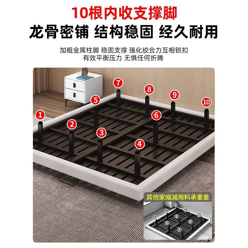 悬浮床双人床欧式简约现代单人床主卧铁艺床榻榻米铁床悬浮钢架床
