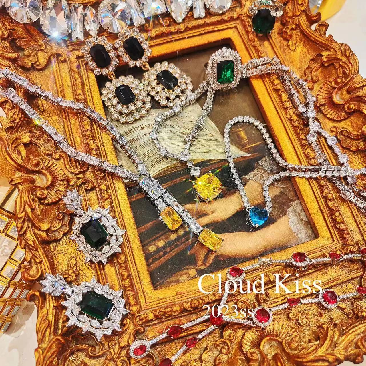 合金合成锆石戒指 时尚气质重工闪闪满钻水滴叠戴戒指c08300