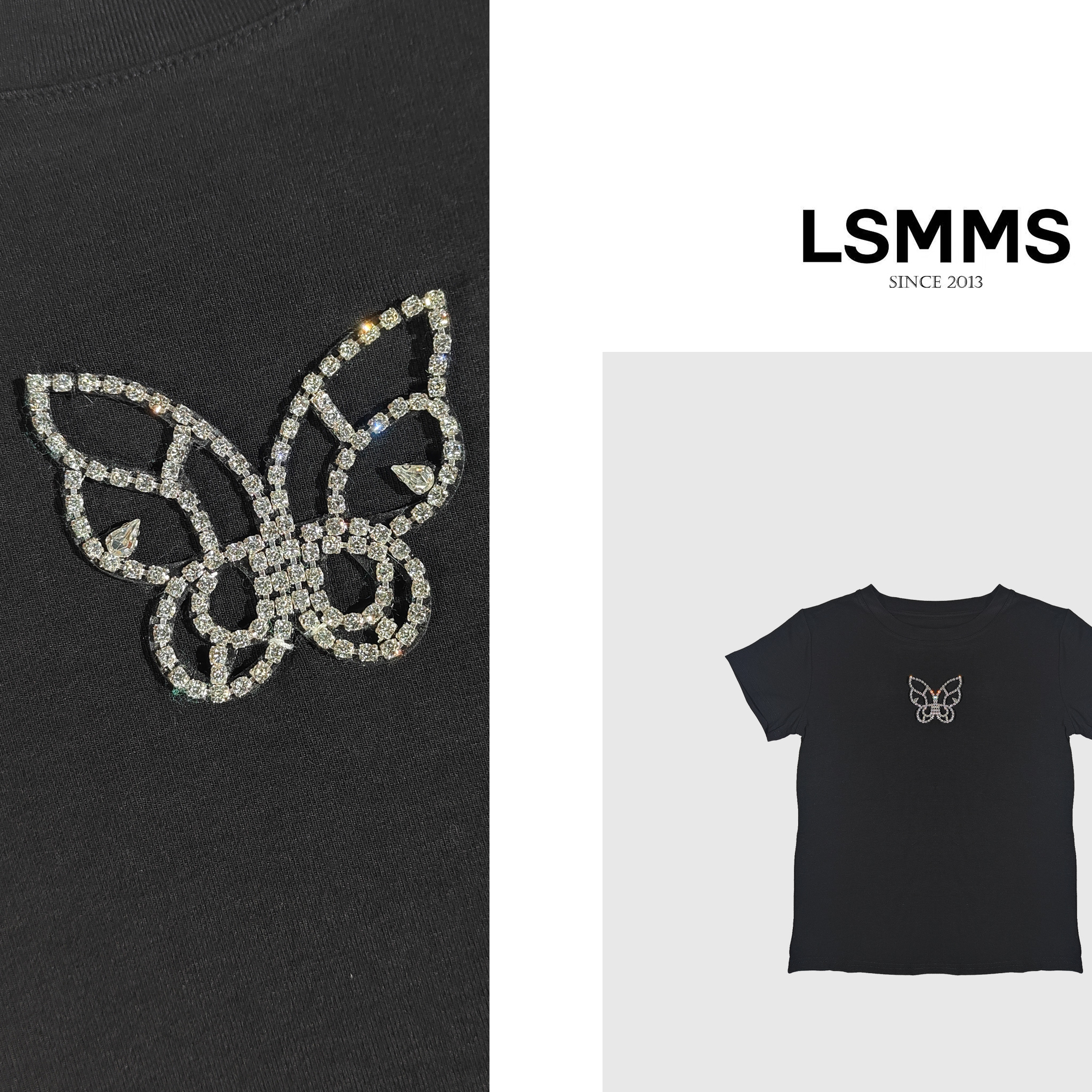 LSMMS【纯欲白莲】初春时尚网红气质纯欲名媛百搭圆领短袖T恤 171