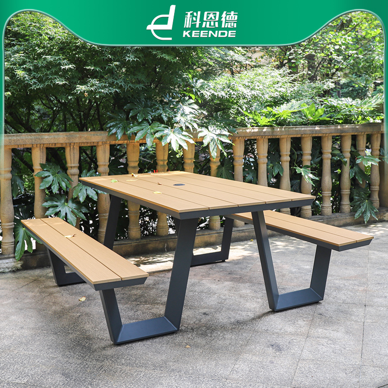餐厅奶茶店休闲桌椅景区不生锈不怕晒耐腐蚀易清洁快餐室外长方形