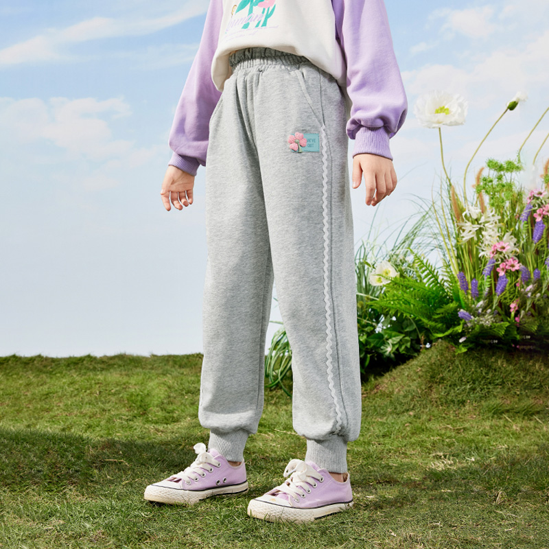 小茵曼运动休闲裤女童洋气长裤秋季宽松秋季中大童春秋O3841007