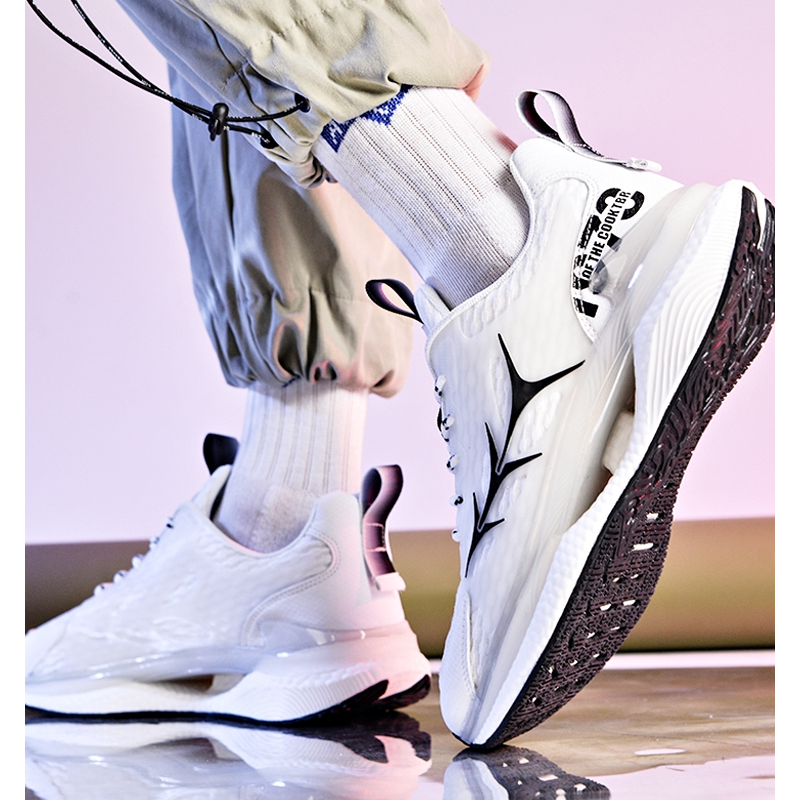 安踏神行男鞋爆米花软底休闲运动跑鞋男款青少年秋季透气网面减震