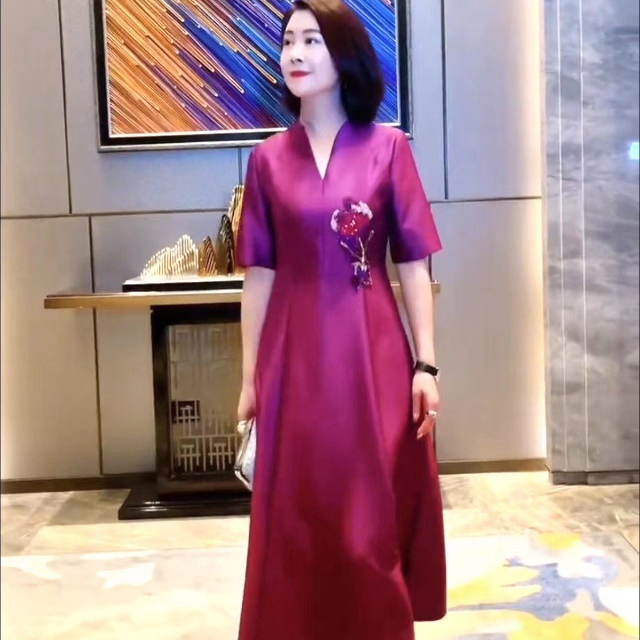 高端喜婆婆婚宴装春季新款丈母娘旗袍参加婚礼妈妈礼服高贵