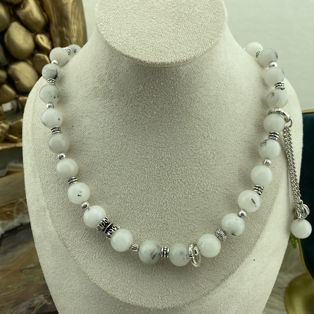 铜合金琉璃项链 琉璃项链手工气质时尚百搭黑色轻奢小众个性简约