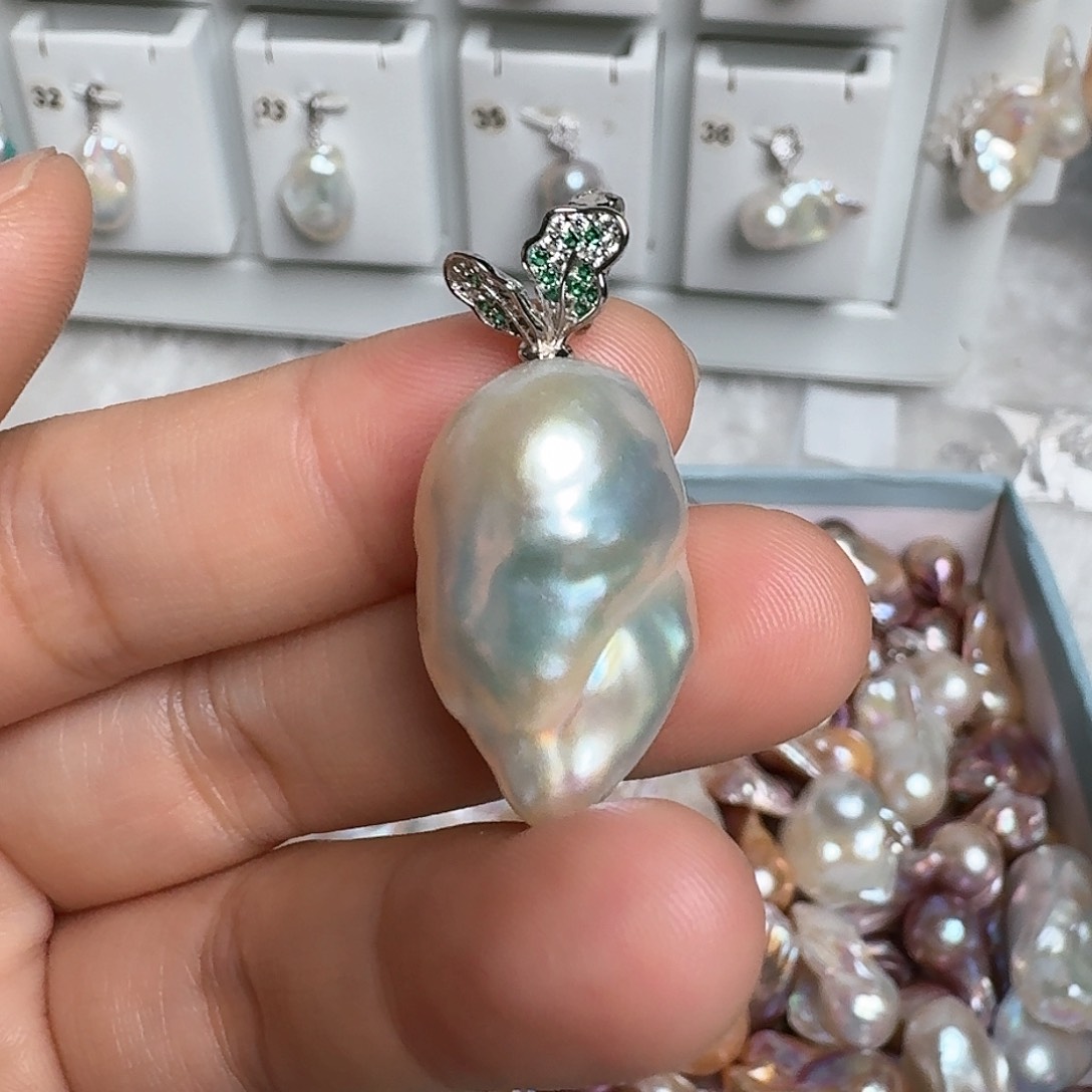 淡水珍珠颈饰银S925镶嵌