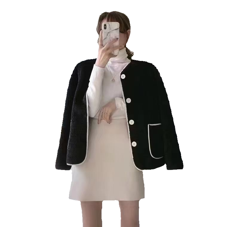 1-50女装新款正品时尚大方气质高雅加厚外套秋冬宽松冬季百搭双面