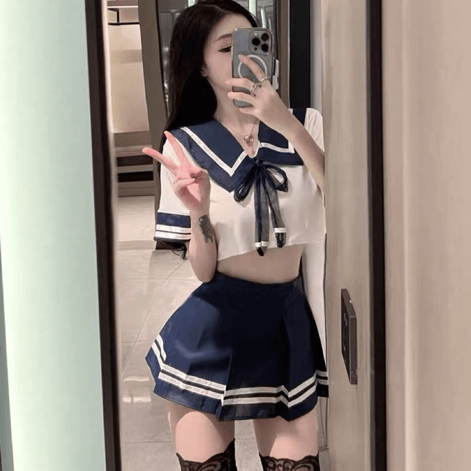 cosplay制服日系少女JK水手服性感学院风甜美纯欲高腰短裙套装