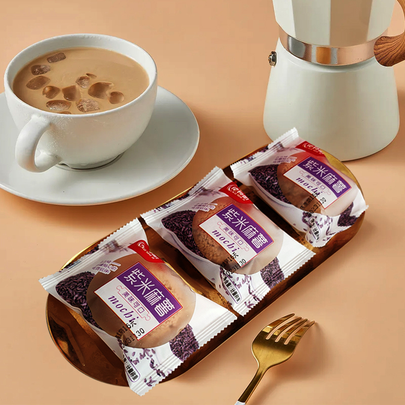 紫米麻薯面包早餐代餐零售下午茶紫米麻薯