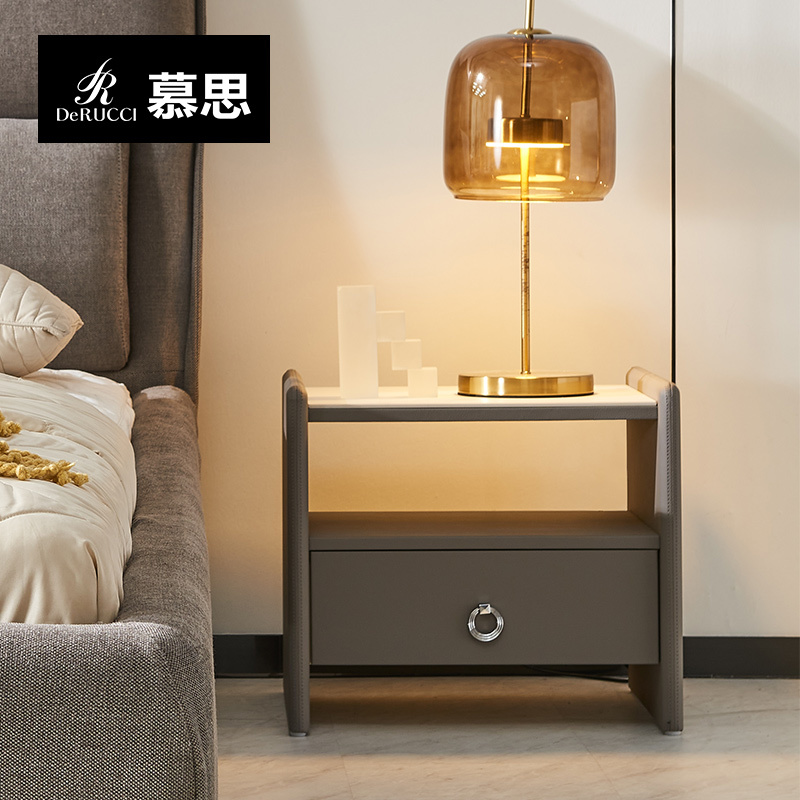 DE RUCCI/慕思床头柜027款玻璃款小卧室简易床头柜简约现代卧室