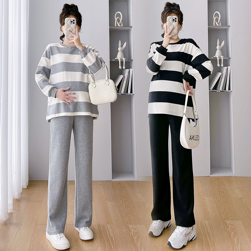 孕妇秋装套装2023时尚新款春秋上衣早秋运动孕晚期秋款卫衣套装