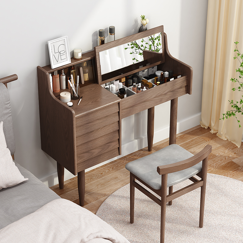 实木梳妆台化妆桌欧式钢琴梳妆桌卧室化妆柜翻盖化妆台书桌化妆桌
