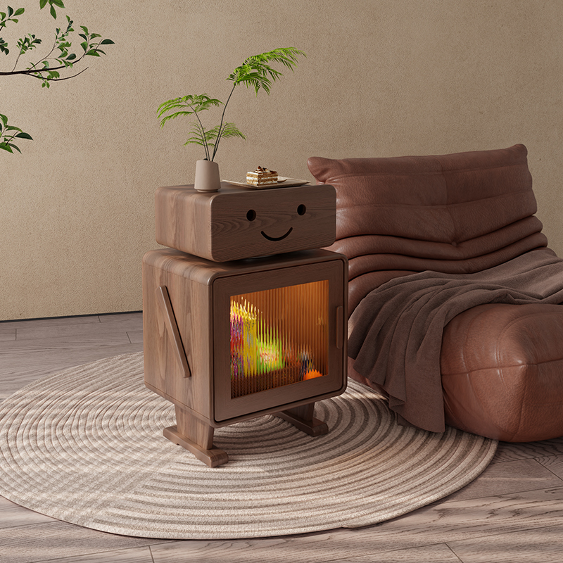 木屋记实木床头柜斗柜抽屉置物柜客厅创意边柜机器人儿童房床边柜