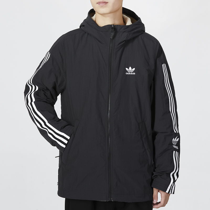 adidas/阿迪达斯三叶草男士春秋22新款运动休闲服双面穿连帽外套